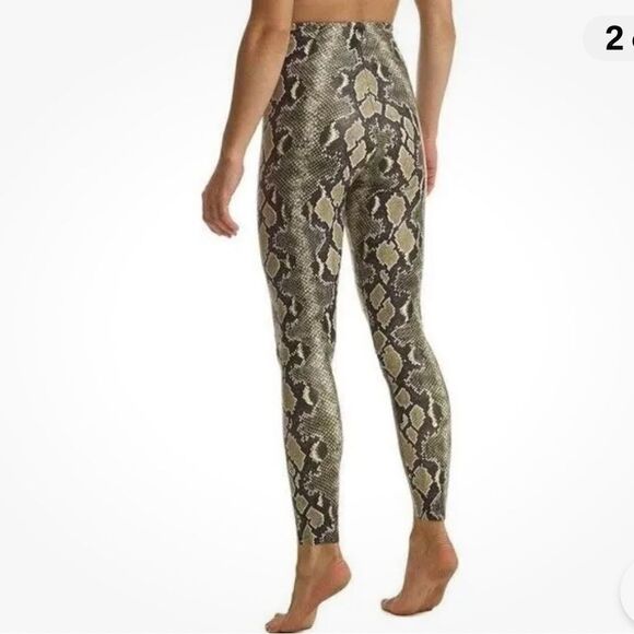 New Commando Faux Leather Animal Leggings Women's Olive Snake Print XS - Picture 5 of 14